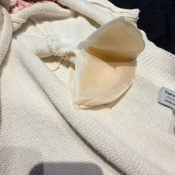 Tiara International Cardinal Christmas Cardigan Embellished Sweater XL - Picture 5 of 8